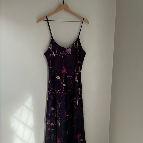 Y2K Whimsigoth Fairy Deep Purple Satin Slip Dress Size Large - Picture 7 of 11